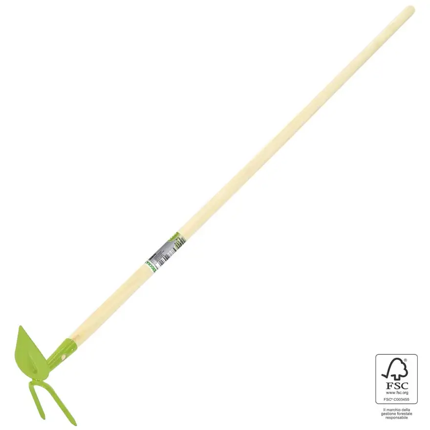 Double-ended heart hoe with FSC® wooden handle
