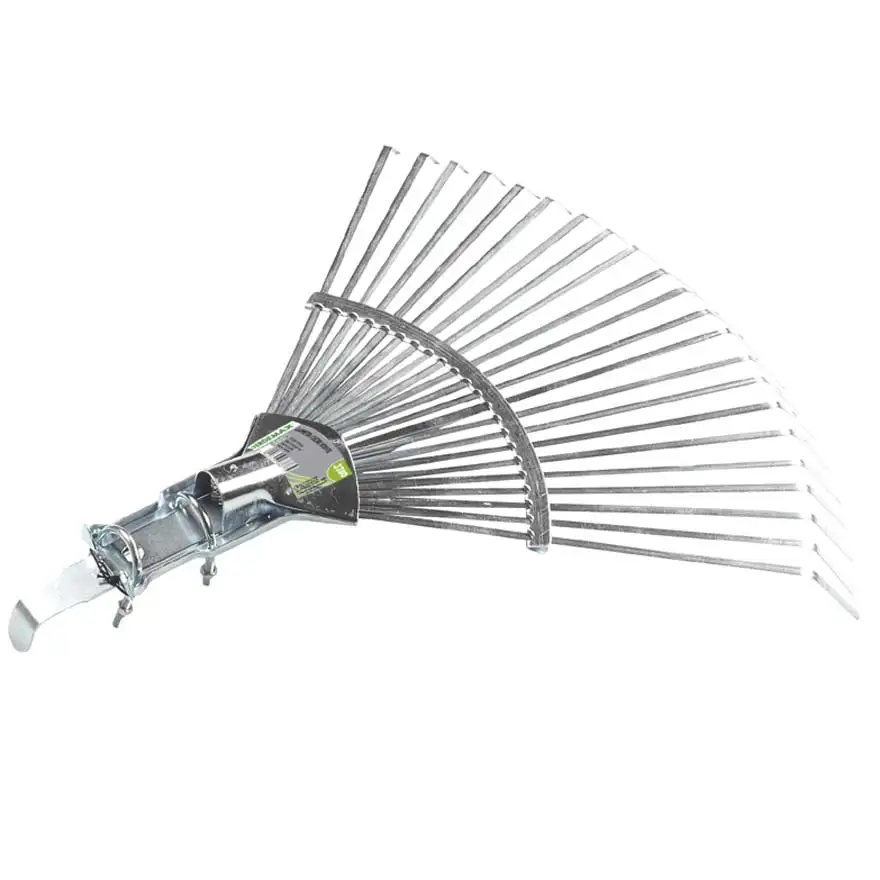 Metal broom for grass and leaves
