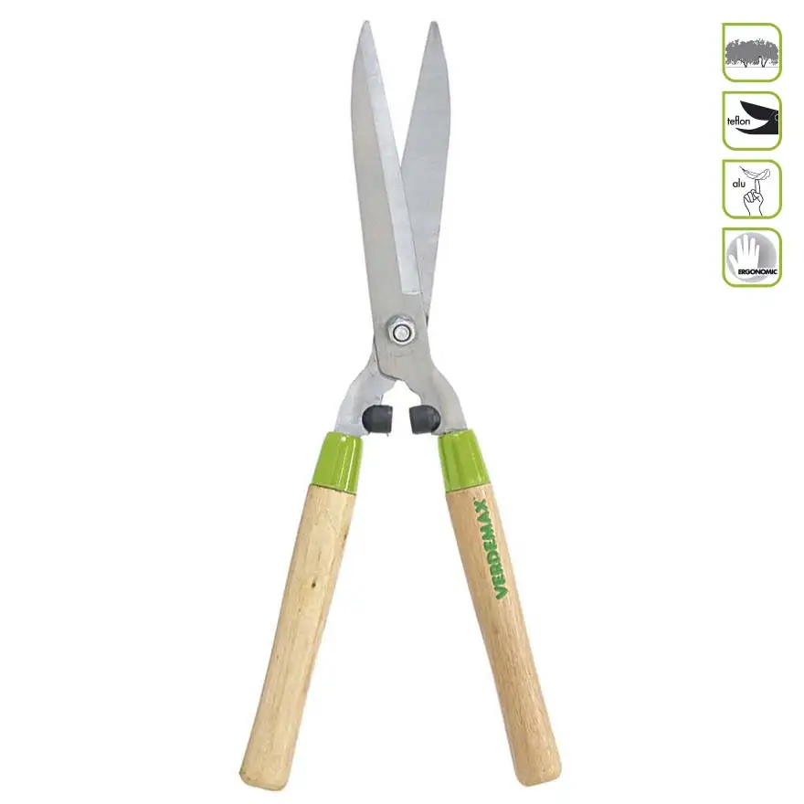 Standard straight blade hedge trimmer with wooden handle