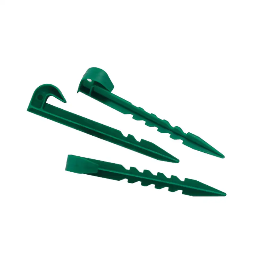 Pegs to secure it and plastic film holder