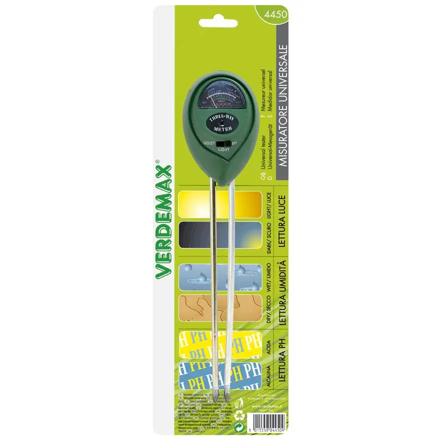 Universal Light, Humidity and Ph meter - in plastic, aluminum and copper