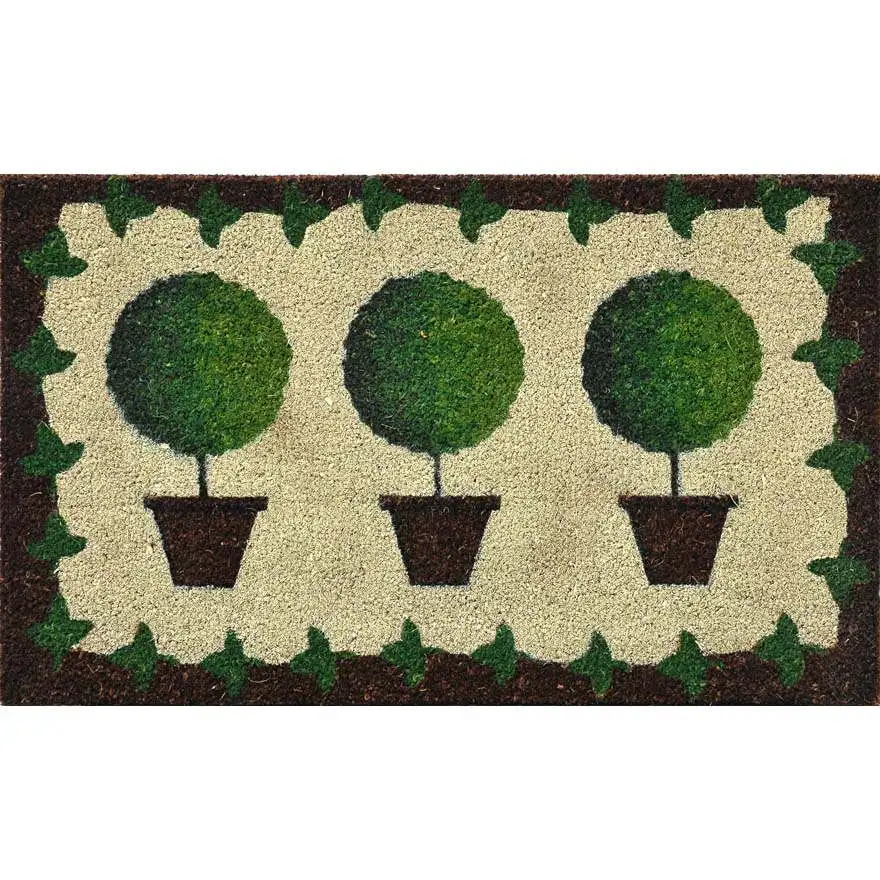 DOORMAT WITH POTTED PLANTS