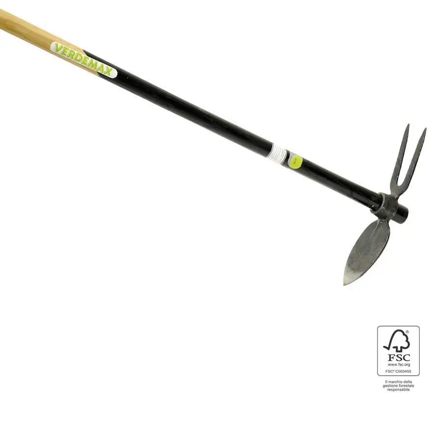 Double-ended heart hoe with FSC® wooden handle